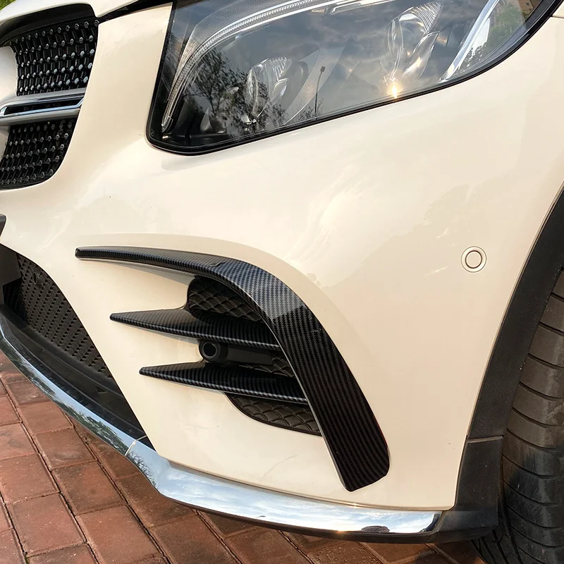 Fit For Mercedes Benz Accessories GLC Class GLC260 GLC300 GLC43 AMG X253 2016-2019 Front Bumper Splitter Canard Fog Light Trim