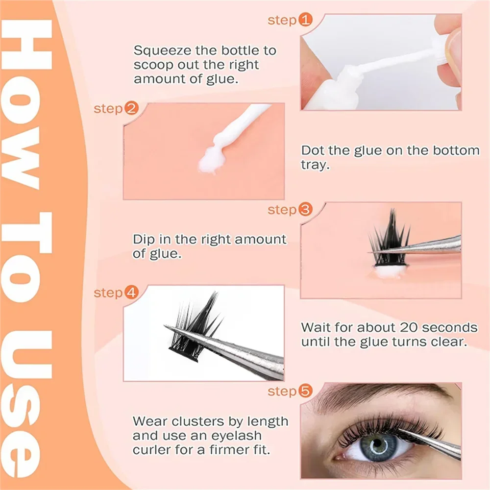 Lash Clusters DIY Lash Extension D Curl Individual Lashes 8-16mm Eyelash Clusters 120 pcsl Fluffy Lash   Eyelas DIY at Home