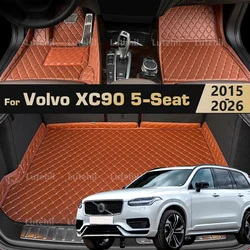 For Volvo XC90 5-Seat 2015-2026 25 24 23 22 21 20 19 18 17 16 Car Floor Mats Foot Pads Car Trunk Mat Cargo Liner Accessories