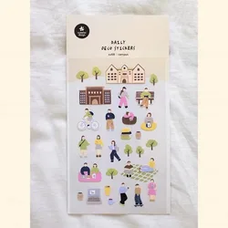 Korea Suatelier Campus Journal Stickers Diary Card Scrapbooking Cute Girl Sticker for Daily Decoration Craft Supplies 1168