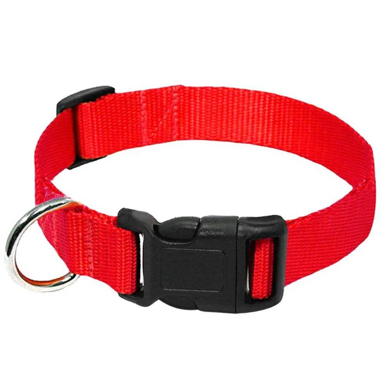 Dog Collar Adjustable Nylon Solid Color Dog Collar Chihuahua Puppy Nylon Collar Pet Puppy Dog Cat Neck Collar