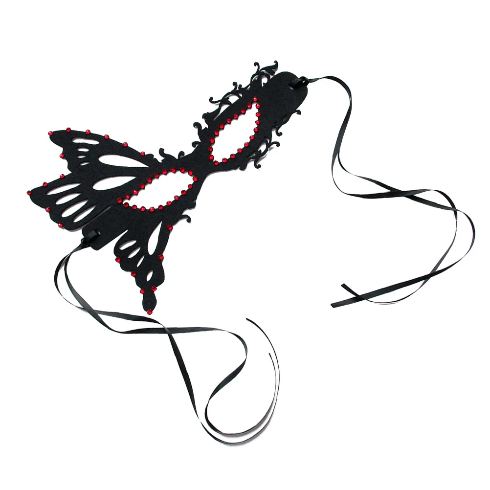 Vlindermasker Strass Half Gezicht Halloween Maskerade Partij Cosplay Kostuum Oogmasker voor Vrouwen Verstelbare Riem