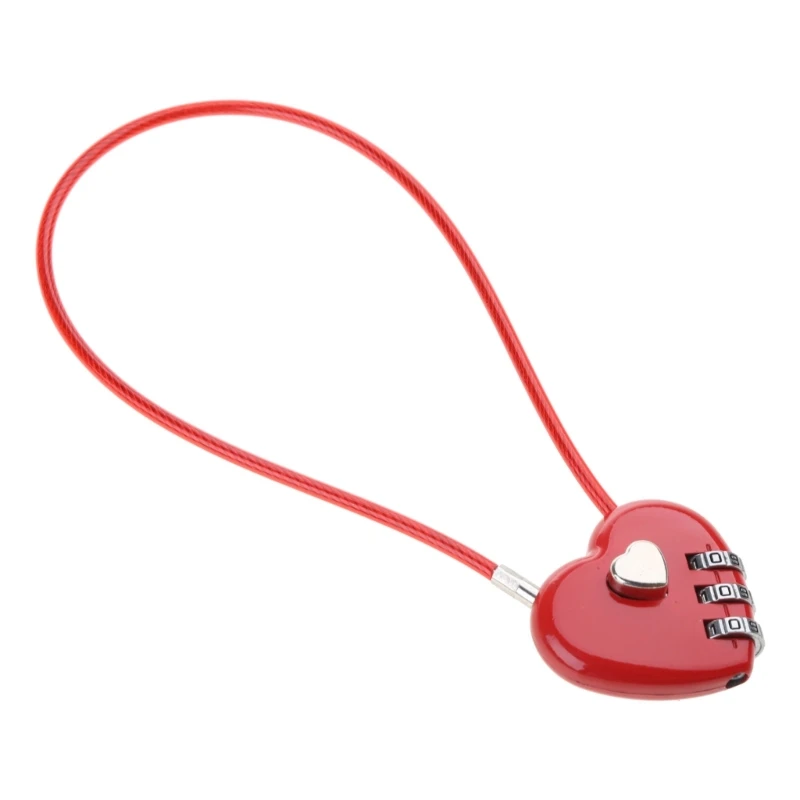 Love Password Lock Wire Rope Padlock Travel Bag Combination Lock Resettable Dropsale