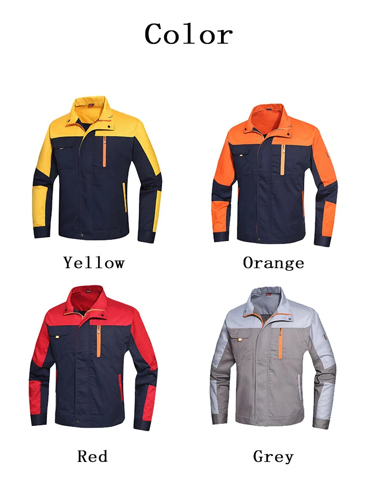 Heavy Duty Construction Work Jumpsuit Thickened Blend Fabric with Reflective Strips Spring Autumn Outdoor Work Coveralls