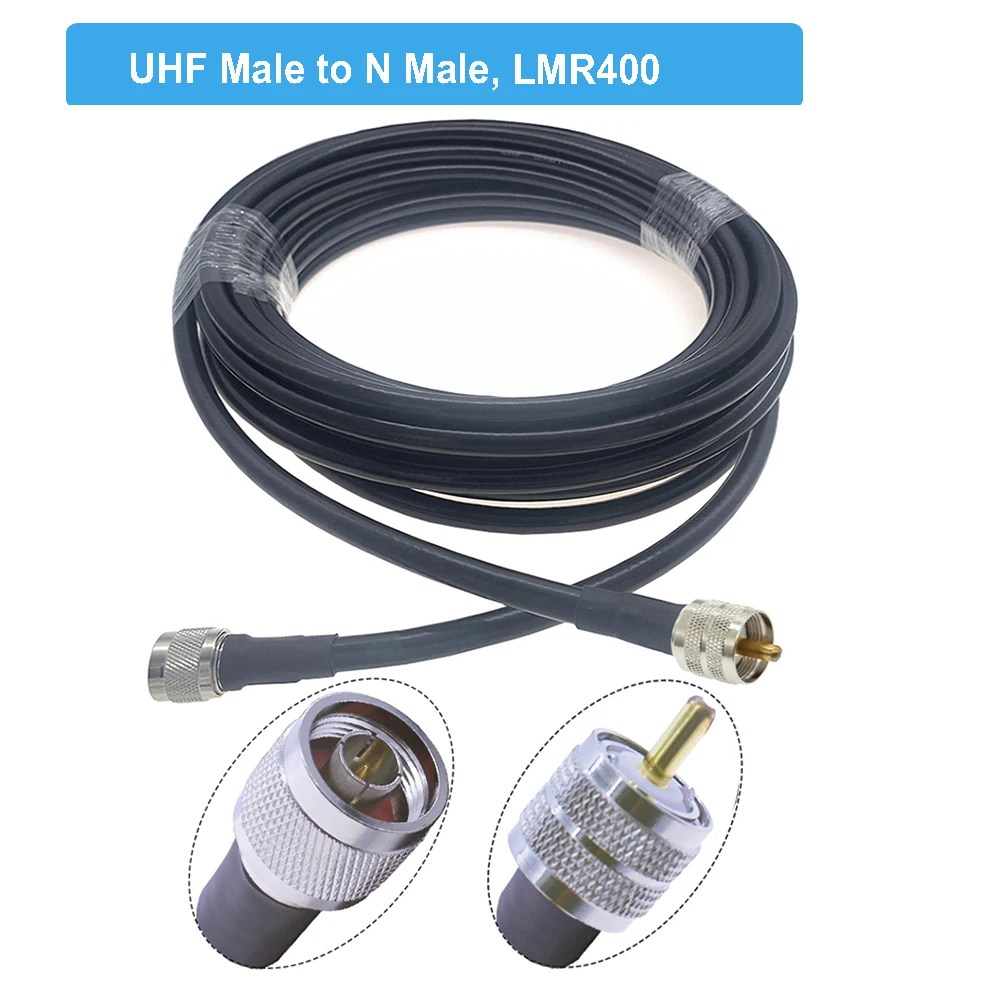 UHF PL259 Male to N Male Plug LMR400 Coaxial Cable Adapter 50-7 Pigtail Jumper Ham Radio Antenna Extension Cord RF Connector