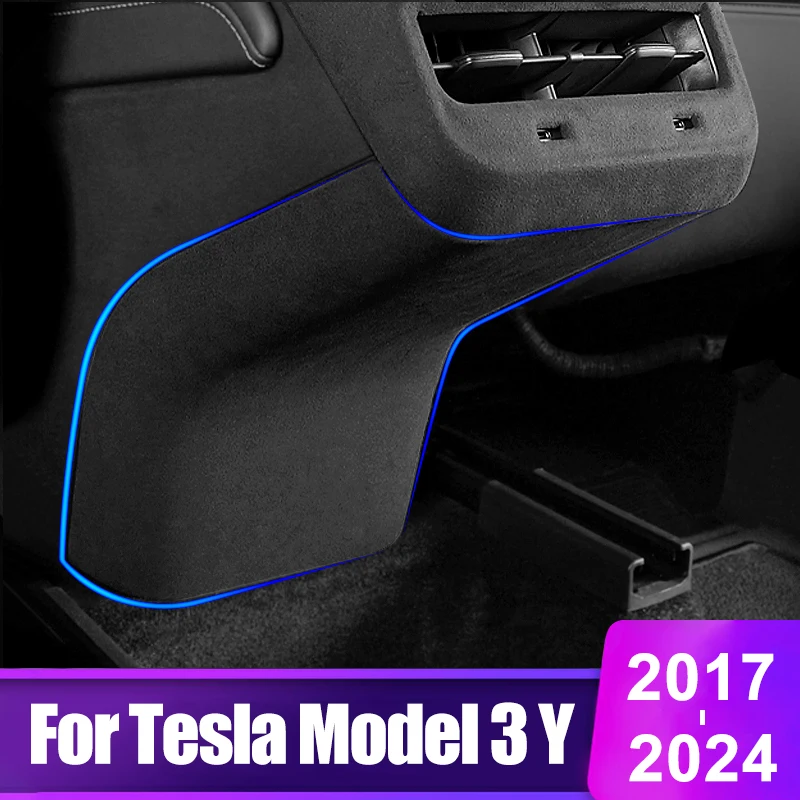 

Для Tesla Model3 Model 3 Y Three 2017- 2021 2022 2023 2024, Автомобильный задний кондиционер, Вентиляционная решетка, Противоударная отделка, аксессуары