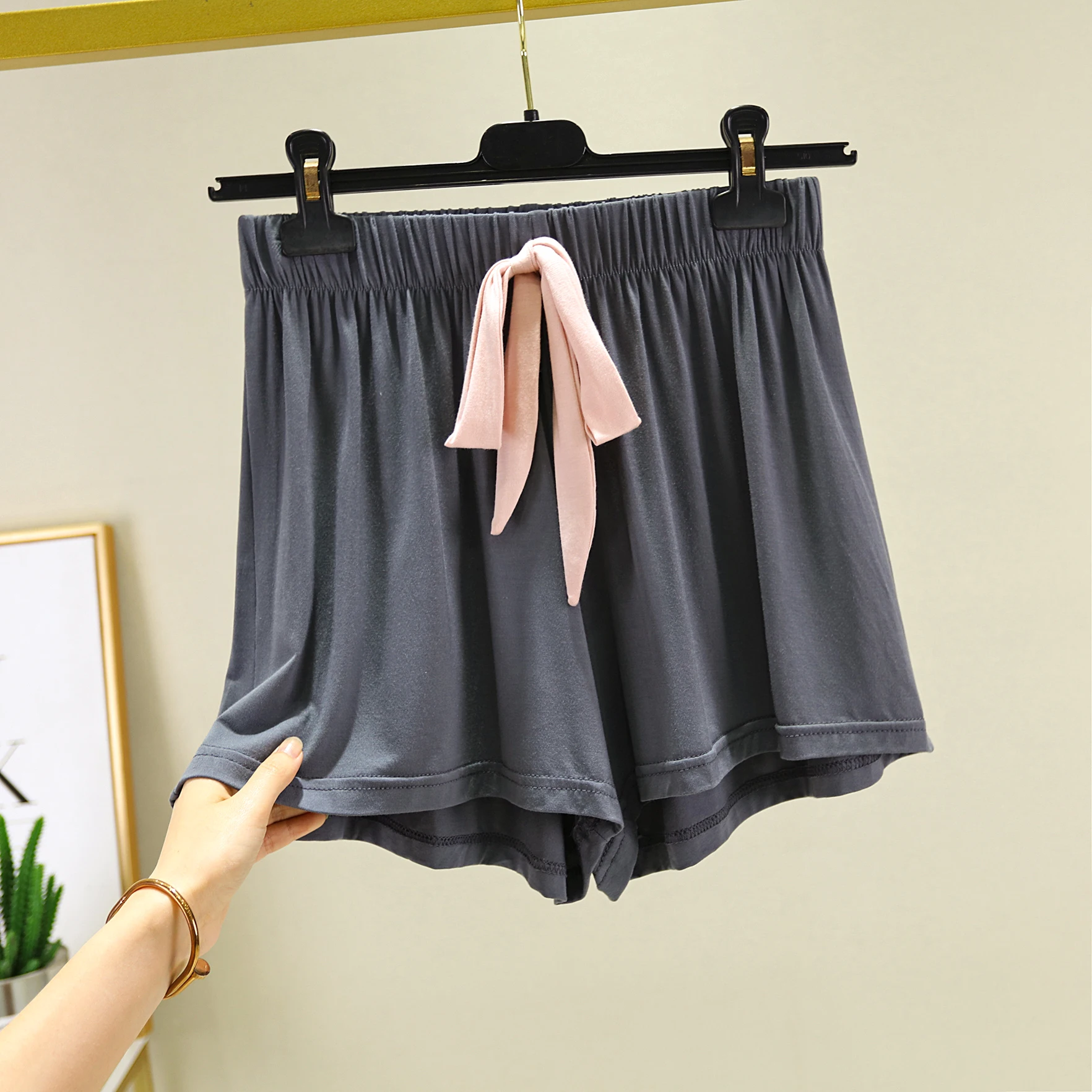 ハイウエストモーダルオーツレディース夏新作ゆったりワイドレッグパンツカジュアルホームスウェットスカート韓国風通勤薄手モデル