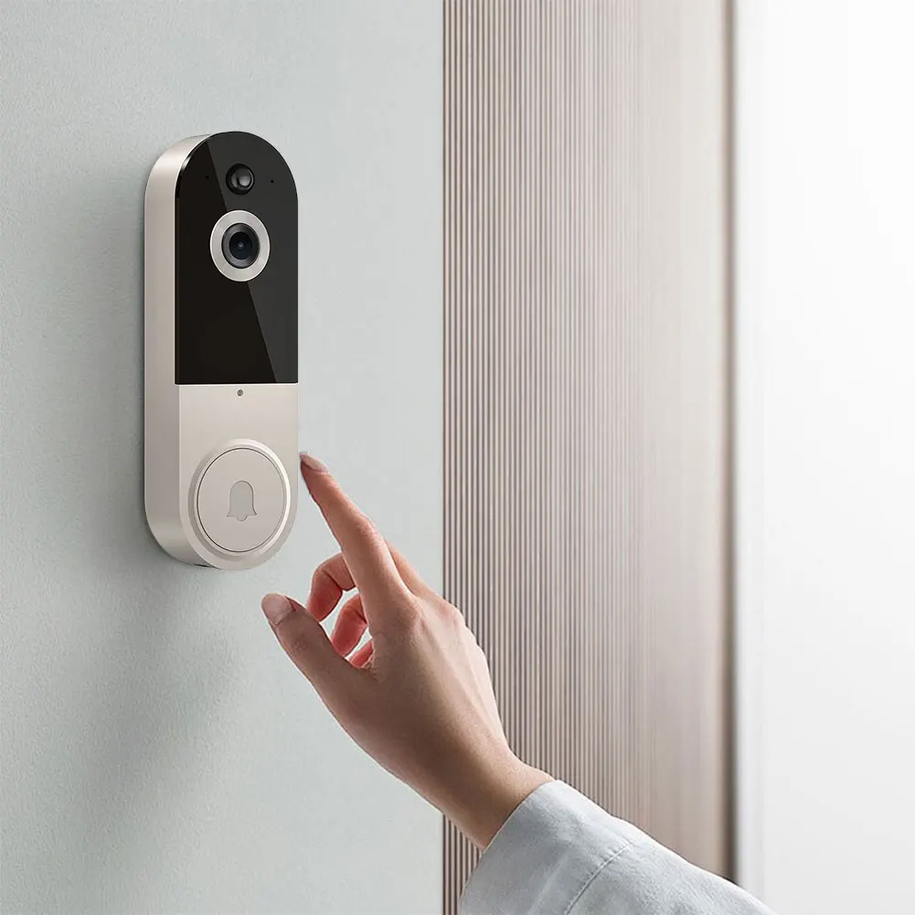 Беспроводная камера дверного звонка 1080P, двусторонняя аудиосвязь, беспроводной видеодомофон, ночное видение для домашнего офиса