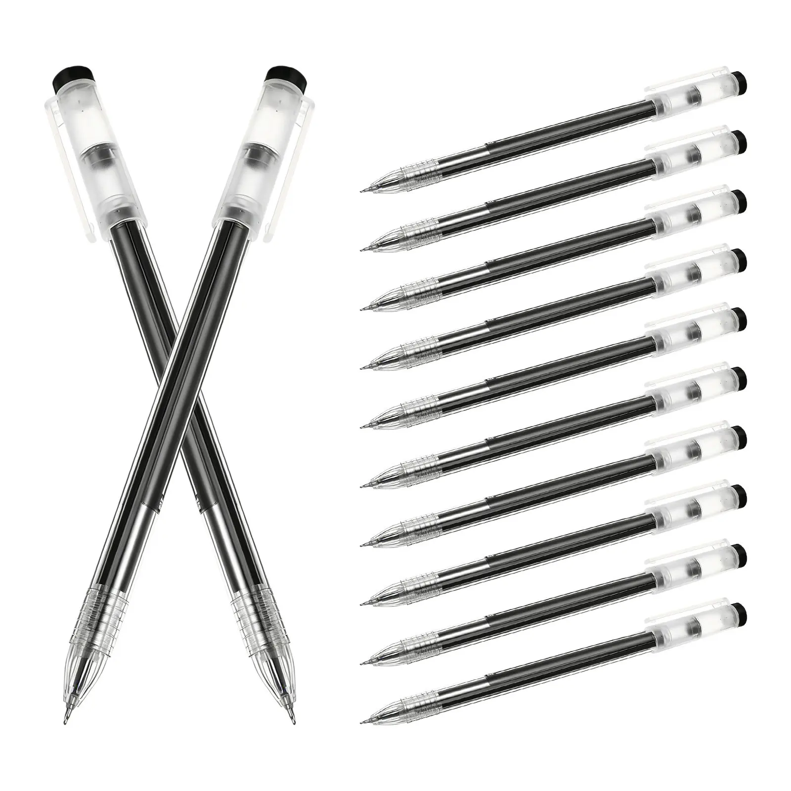 

12Pcs Neutral Pens Gel Ink Full Needle Simple Design Comfortable Grip Easy Carry for Students Writing Homework Exams Office