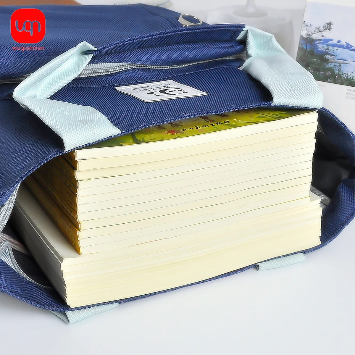 Image 6: Sac de Tuteur Portable en Toile de Dessin Animé pour Étudiant, Sacoche de Rangement pour Documents Morandi, Oxford Grill, 3 Couleurs