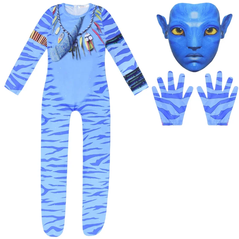 Film Avatar Cosplay Kostüm Themed 3D Digitaldruck Overall für Kinder 3D Digitaldruck Overall Halloween Zentai