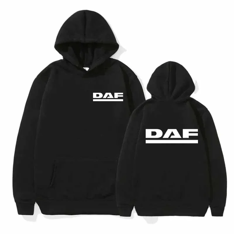 DAF Print Hoodie Men and Women Sport Long Sleeves Sweatshirts Winter Fleece Jogging Top Loose Clothing Fashion Pullover