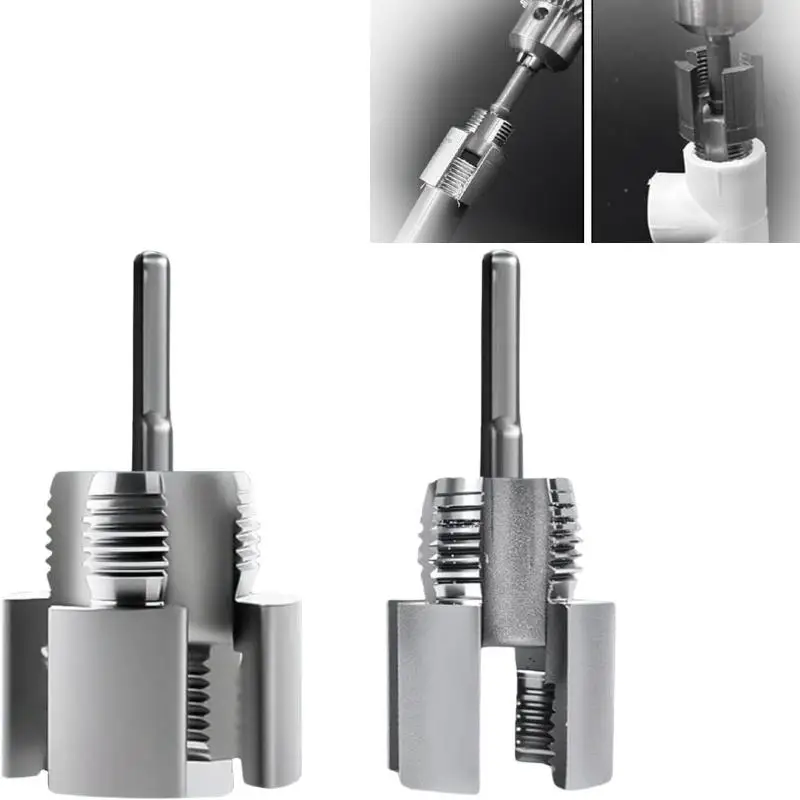 Kit infila tubi in PVC compatibile con trapano elettrico Utensile da taglio per filettatura per tubi Strumento per infilare tubi interni ed esterni integrato