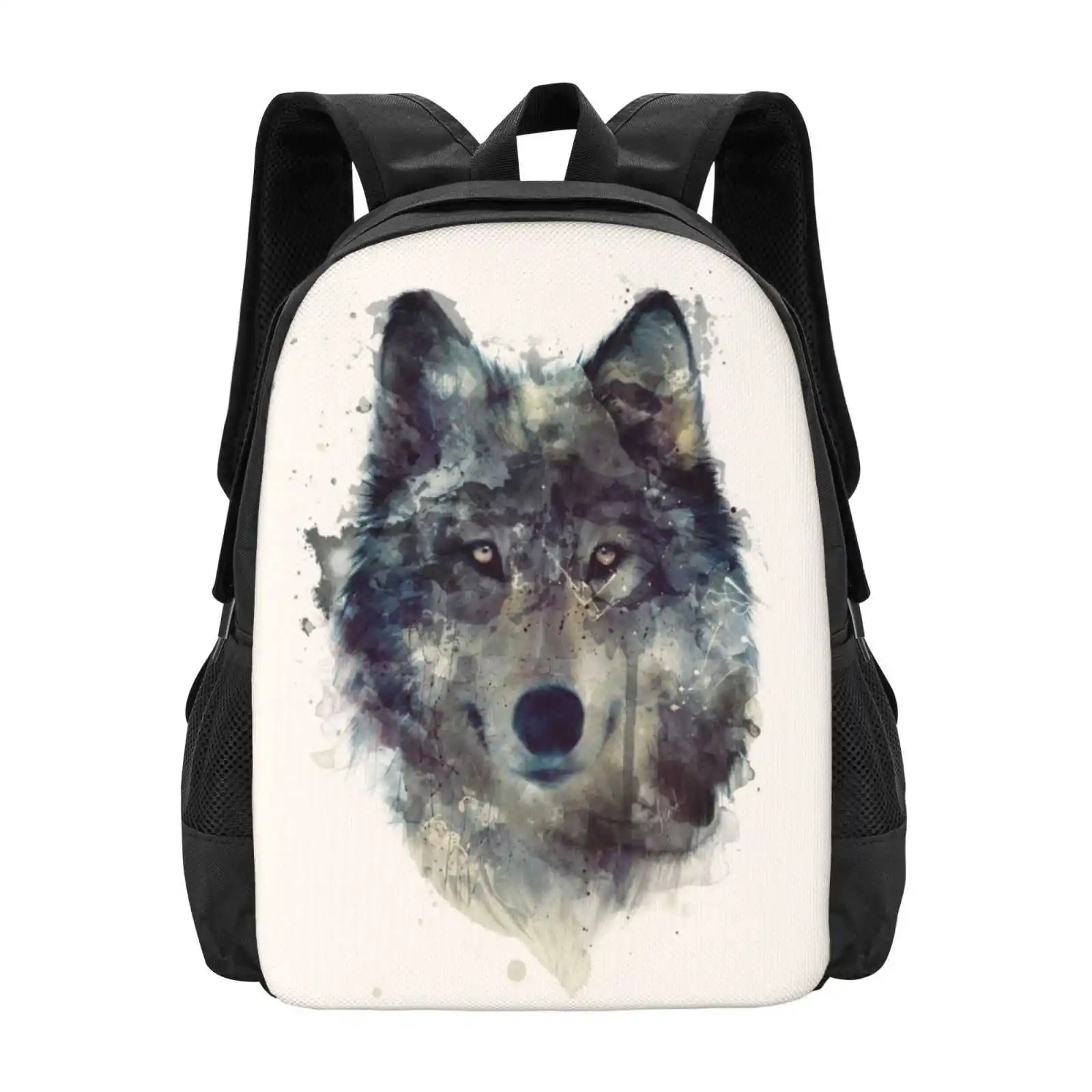 Wolf / / Persevere School Bag Big Capacity Backpack Laptop Wolf Persevere Nature Animals Wildlife Wilderness Fauna Forest