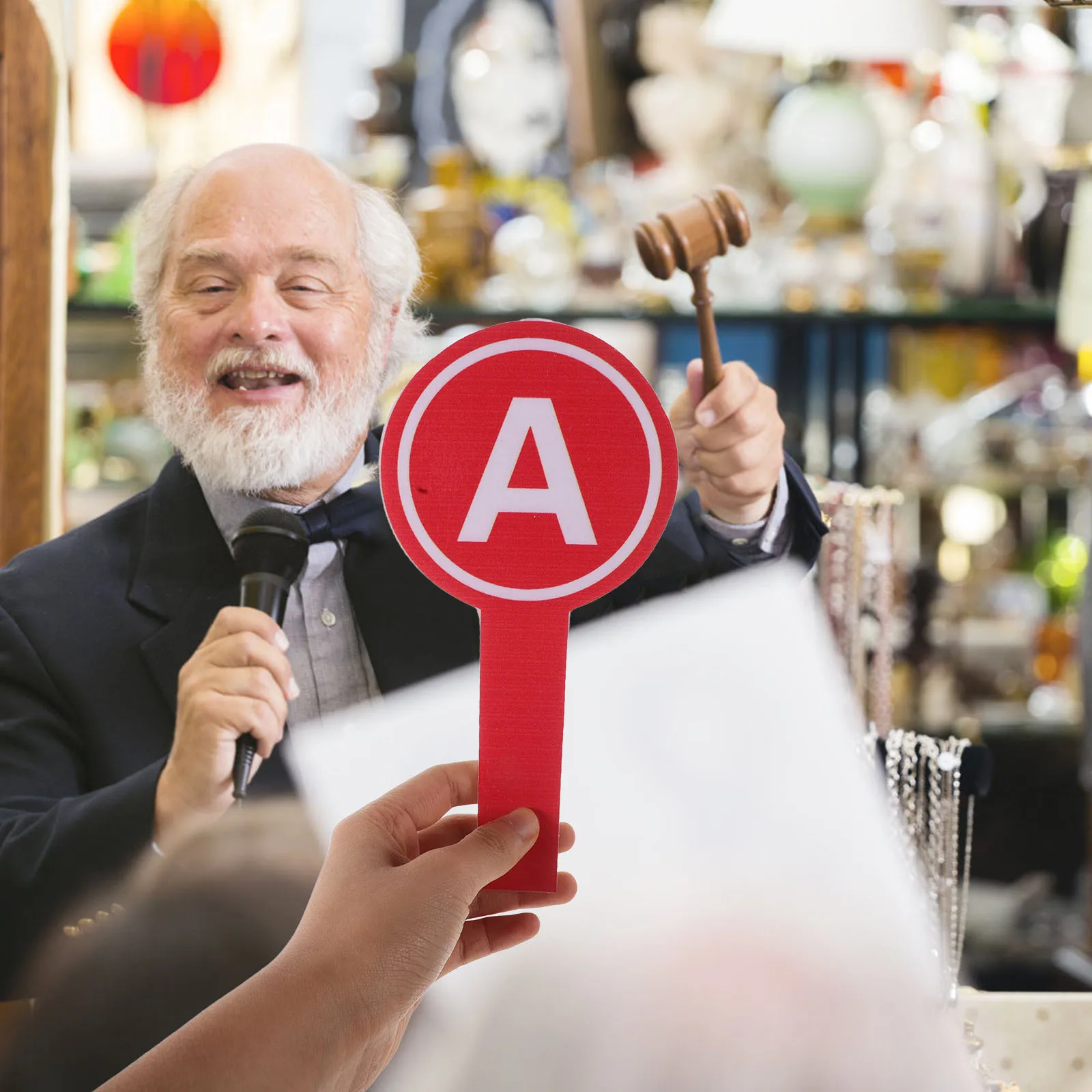 4 قطع من مجاديف التصويت القابلة لإعادة الاستخدام على شكل حرف A لوحة نتائج خفيفة الوزن للمزادات لفريق الأنشطة التفاعلية في الفصل الدراسي