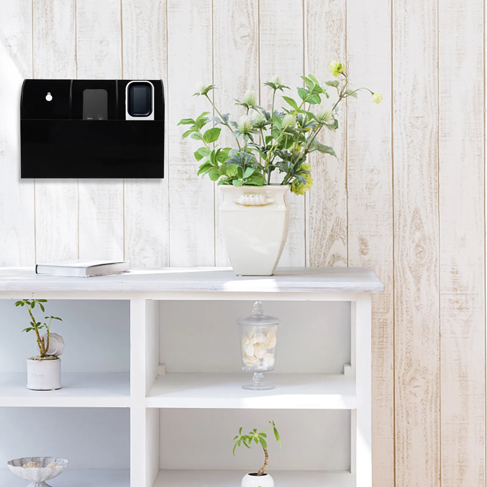 Wall Mount Remote Controller Holder Organiser Storage Mounted Organizer Desktop