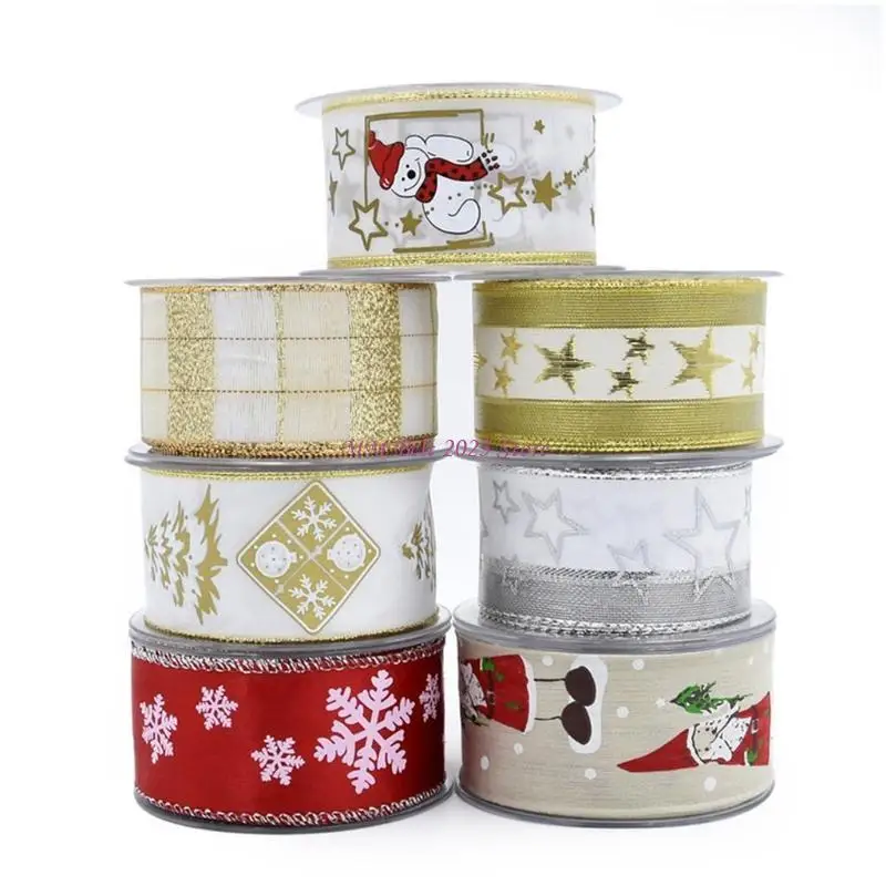 49ME DIY Kerstdecoratie Dubbel Bedraad Randlint Grosgrain Lint Voor Ambachtelijke Benodigdheden Naaiaccessoires