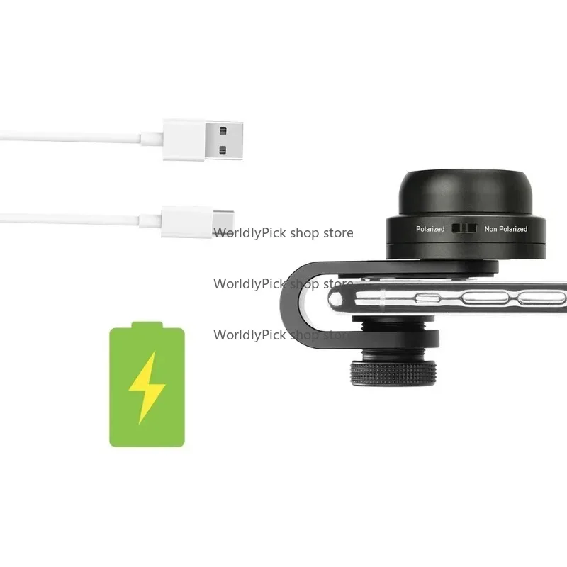 Najlepiej sprzedający się kieszonkowy dermatoskop polaryzacyjny z metalową obudową, oświetleniem LED, 2 trybami pracy, ręczny dermatoskop kliniczny, zasilany.