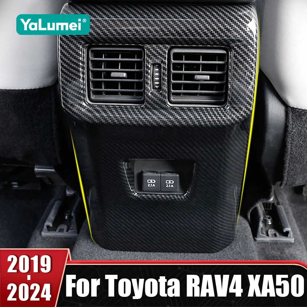 

ABS задний ряд вентиляционного отверстия кондиционера, накладка, наклейка для Toyota RAV4 XA50 2019 2020 2021 2022 2023 2024, автомобильные аксессуары