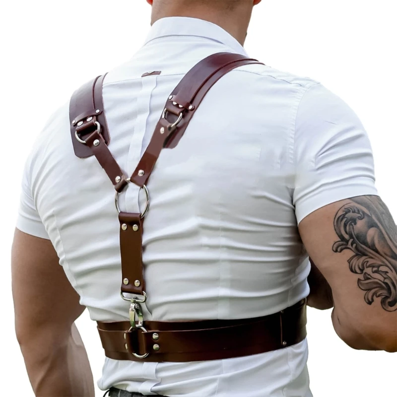 Punk Chest Chain Belt for Men Halter Harness Chest Chain for Dance Prom