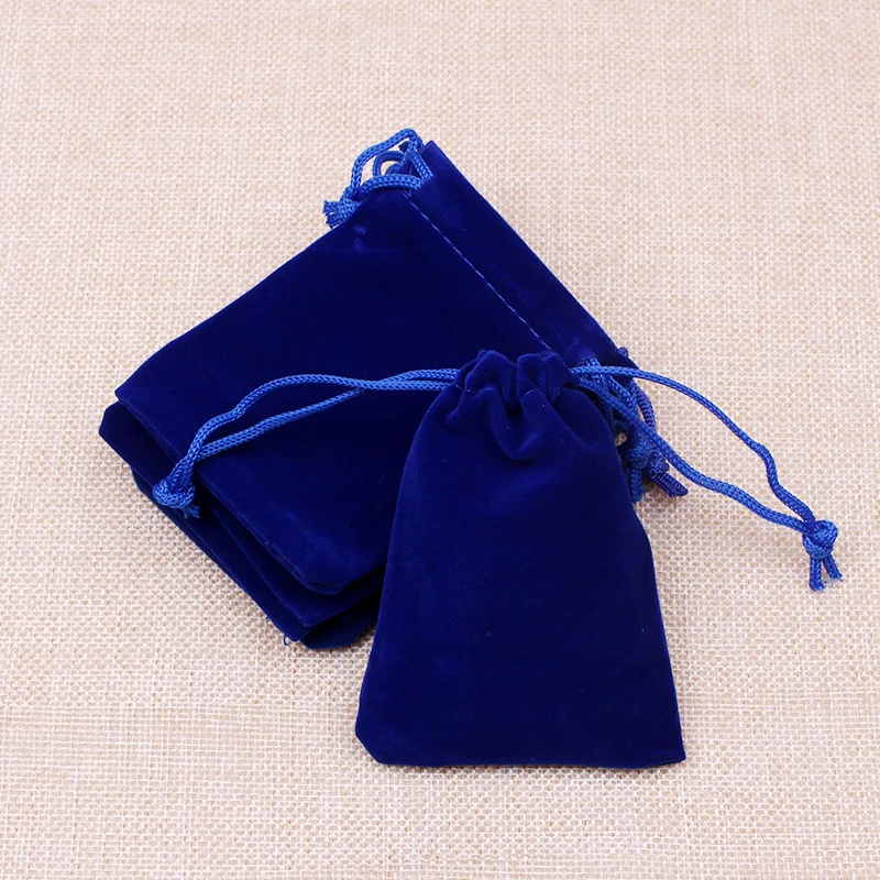 100Pcs/lot 7x9cm Dark Blue Velvet Drawstring Pouches Bag/Jewelry Bag Christmas/Wedding Gift Bag for Jewelry Packing & Display