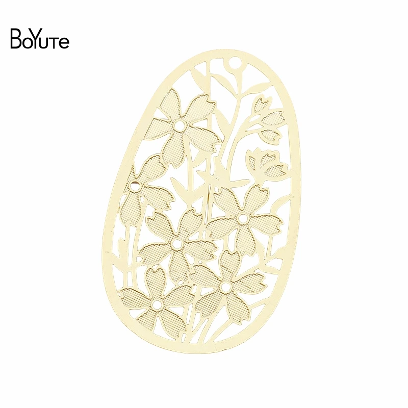 

BoYuTe (20 Pieces/Lot) 40*25MM Brass Filigree Flower Plate Materials DIY Bead Handmade Accessories