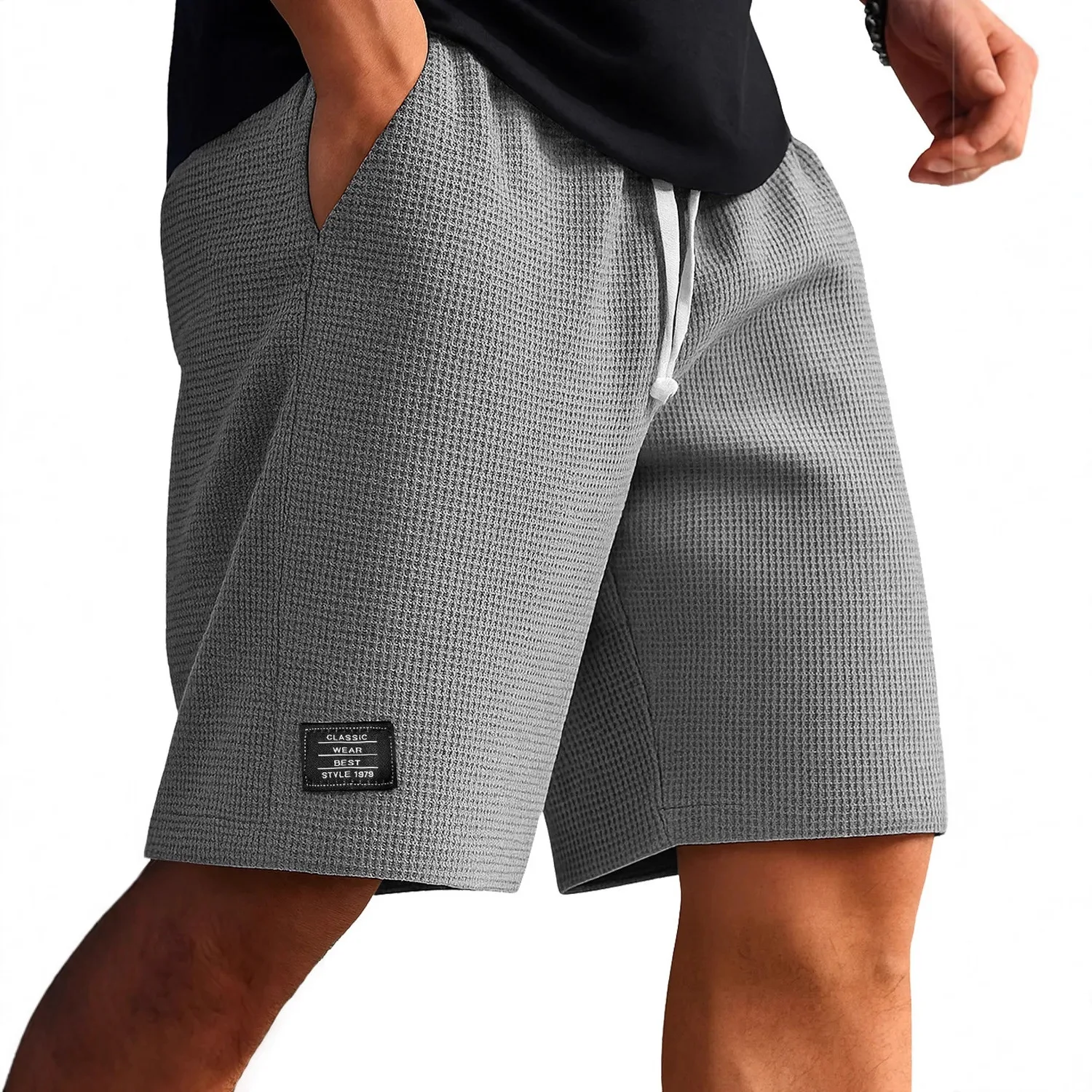 

Men's Sports Shorts Men's Summer Outer American Slacks Waffle Capsules Men's Youth Pants Shorts for Men Clothing Gym Shorts Men