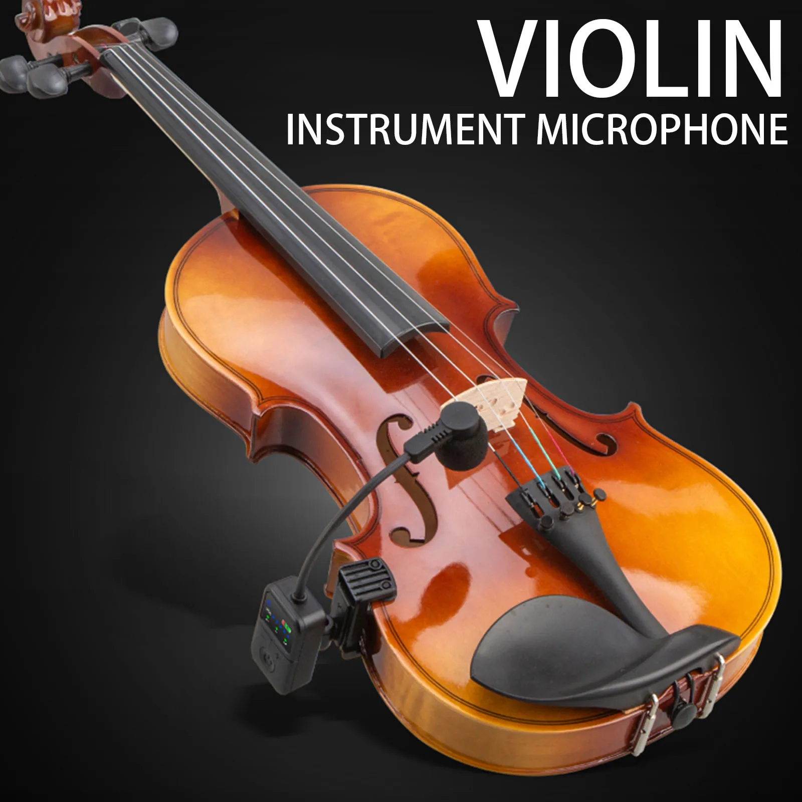 Violin Performance Wireless Microphone Rechargeable Amplification Microphones for Violin Saxophone Brass Wind Instruments view 3