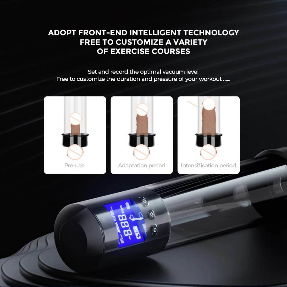 New Electric Penis Pump LCD Men Male Masturbator Vacuum Penis Enlargement Extend Pump Penis Enlarge Air Pressure Device 18+