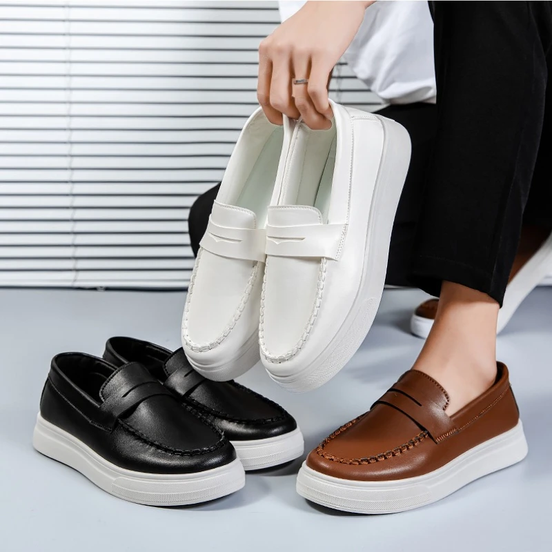 

New breathable round toe men's shoes for spring summer fashionable casual simple comfortable shallow mouth single shoe