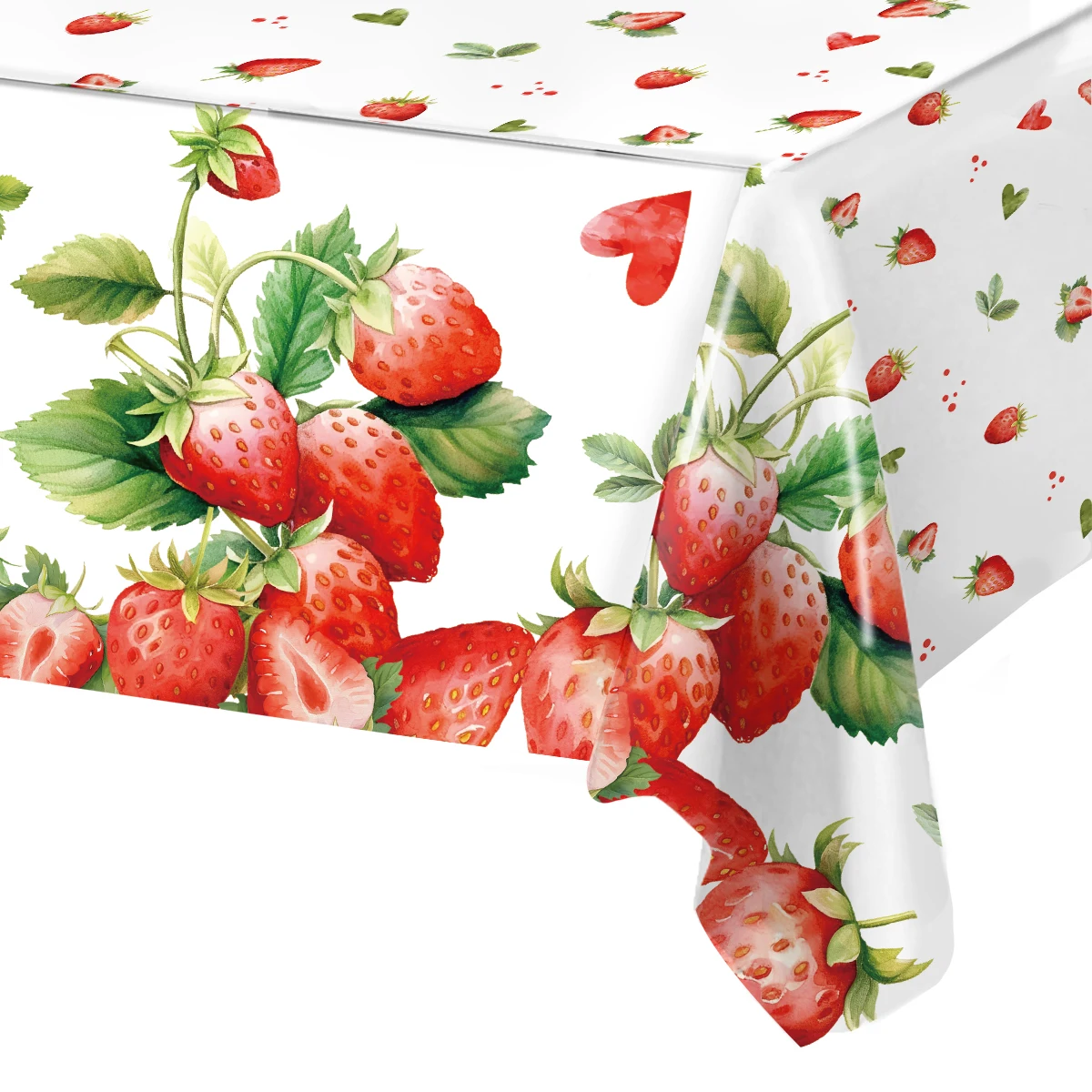 Strawberry Party Disposable Tablecloth Happy 1st Birthday Party Decoration Kids Girl Baby Shower Strawberry Wedding Suppies