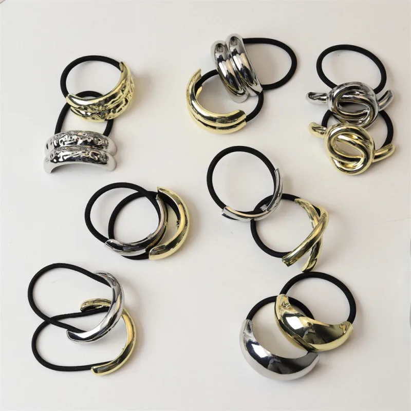 

Elegant Temperament Metal Hair Rope for Woemn High Elasticity Does Not Hurt The Hair Scrunchies Fashion Girls High Ponytail Hair