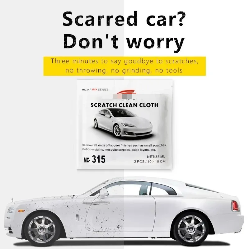 Car Scratch Repair Cloth - Paint Surface Minor Scuff Mark Removal Protective Wipe Reusable Portable Polishing Tool for Auto