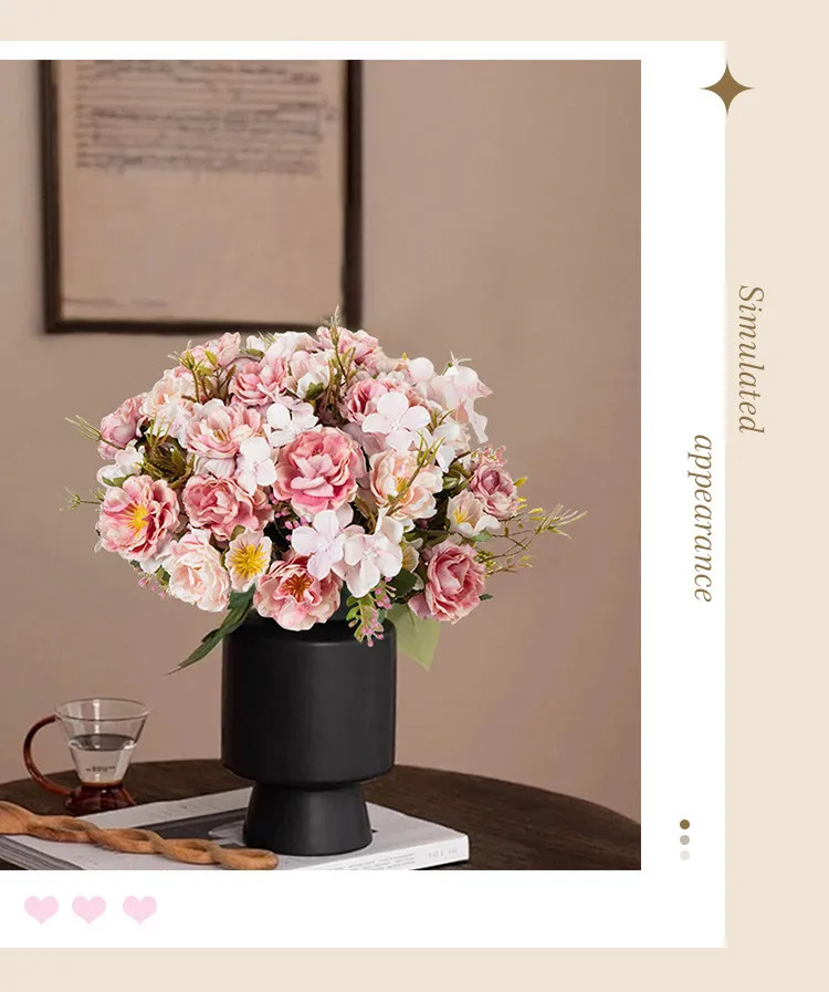 Künstliche Blumen aus Seide, Pfingstrosen, Rosen, Hochzeits-Brautstrauß, Festival-Dekoration, Heimdekoration, Gartenkranz, Bogen, Wanddekoration, DIY-Geschenkdekorationen – Detail 2