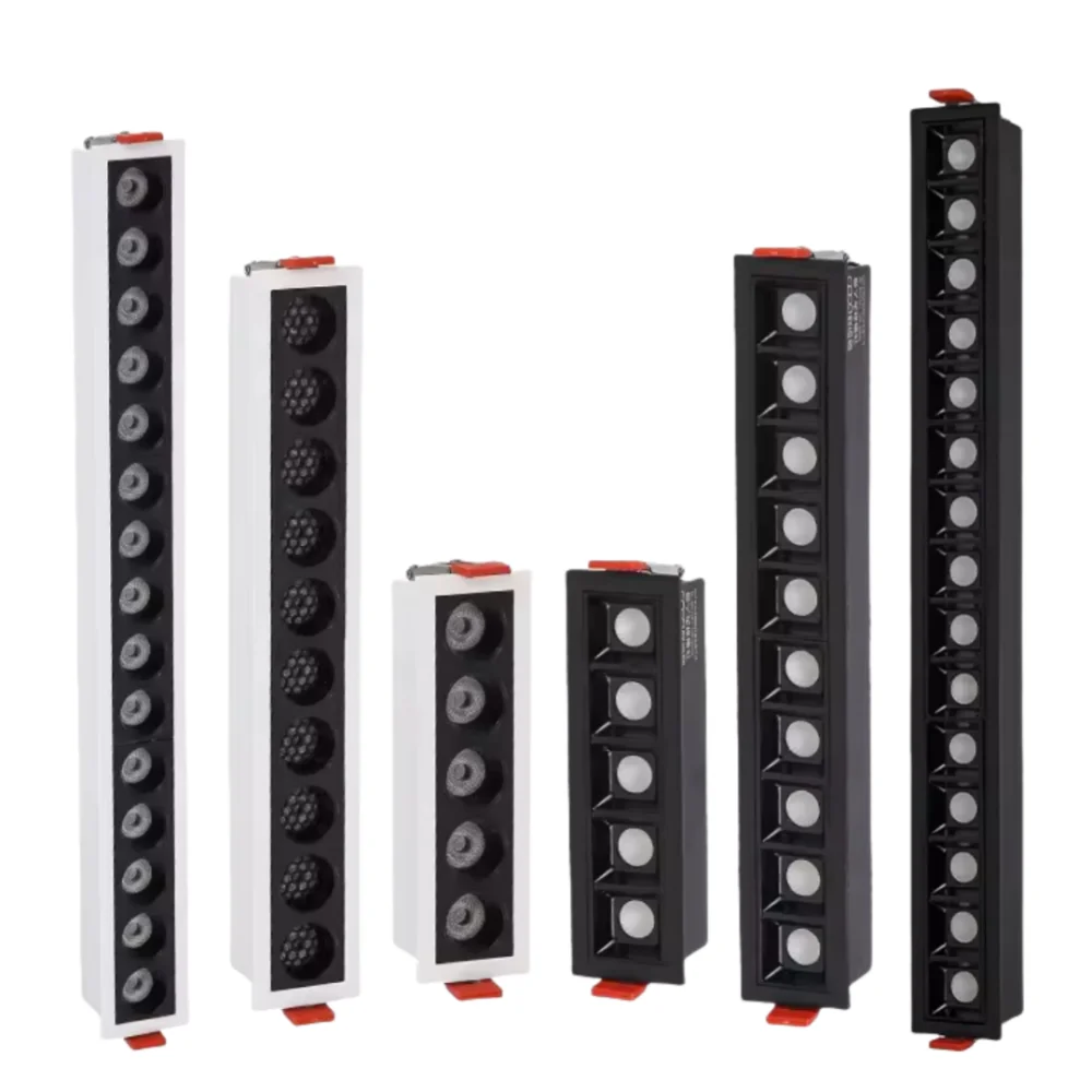 

Long Strip Spotlight Embedded Ceiling Grille Light Linear Living Room No Main Light RectangularDown light Anti Glare Spot led