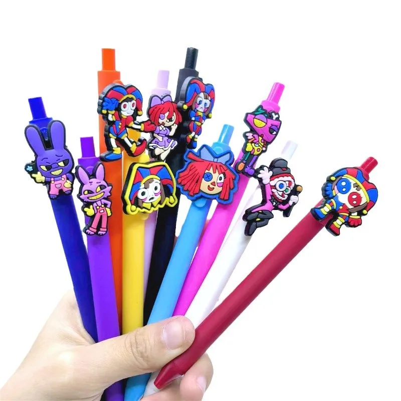 6PcsThe Amazing Digital Circus Gel Pens Black 0.5mm School Writing Drawing Pen School Supplies for Boys Girls Gifts