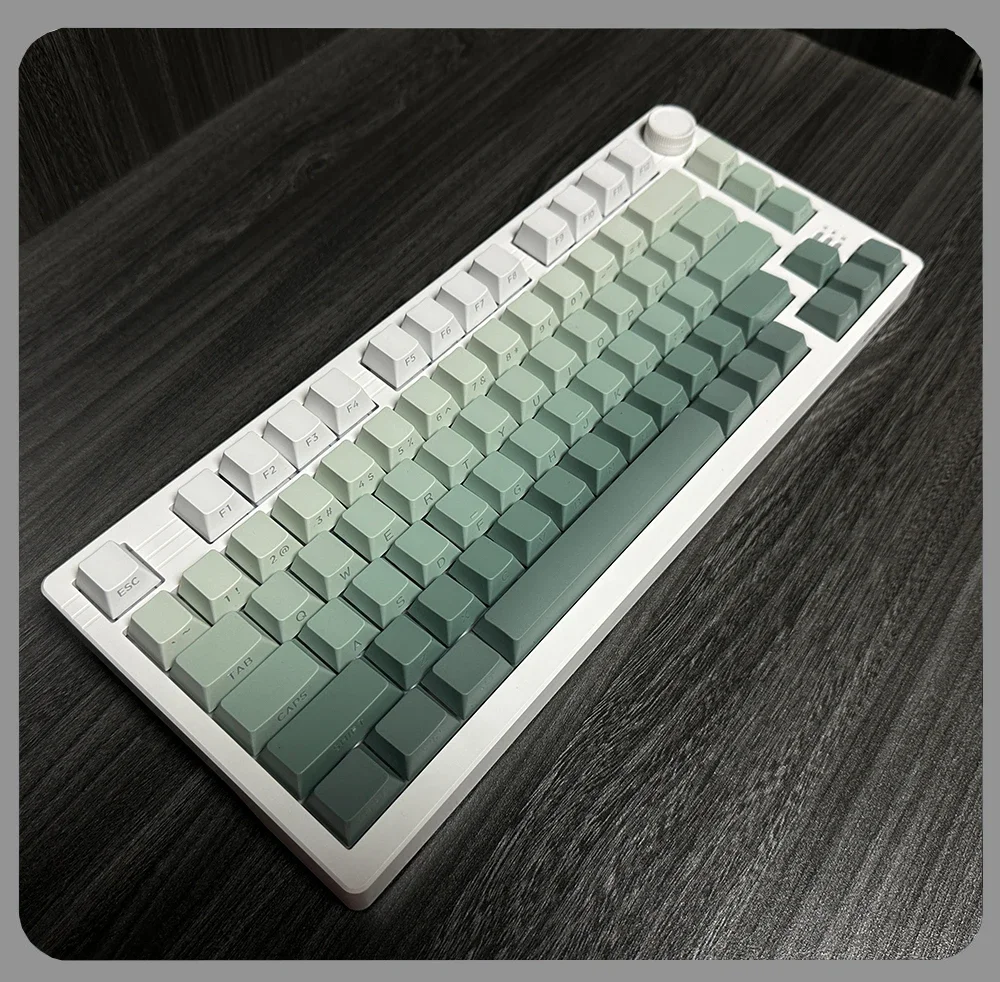 

Side engraved keycap light-transmitting PBT mechanical keyboard keycap satellite shaft gradual change green gray 130 key univers