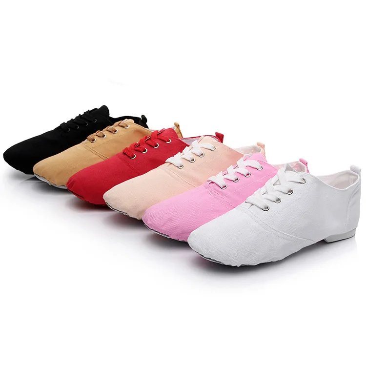 Women's dance shoes canvas jazz dance shoes low cut adult ballet ballerina