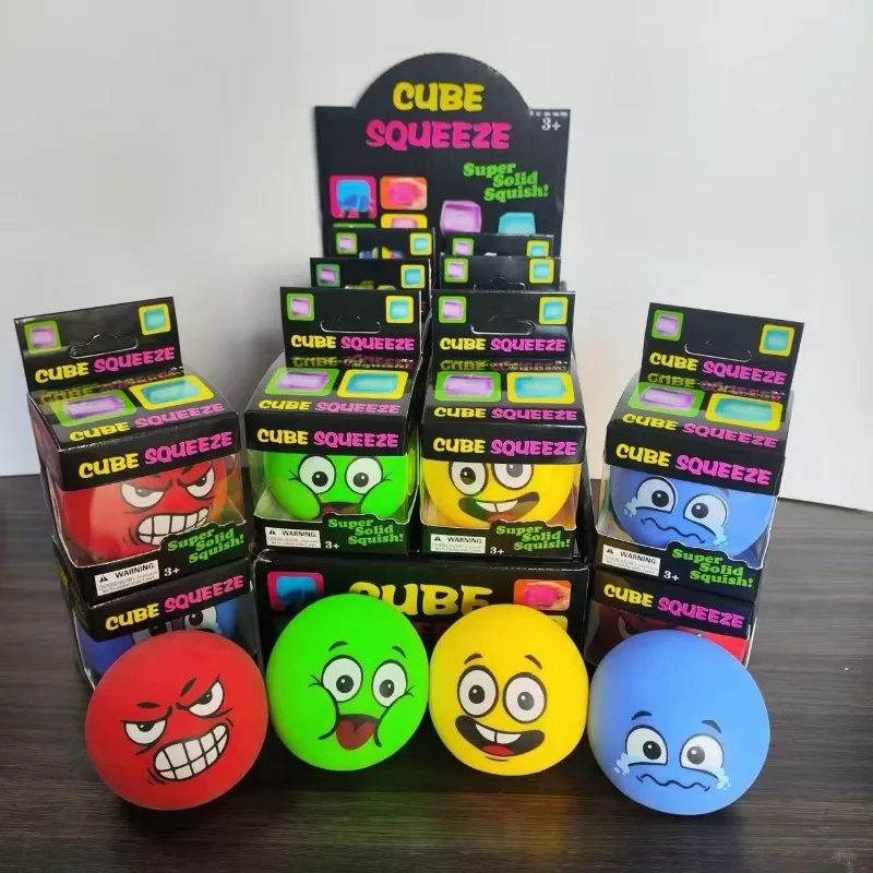 Smiley Face Slow Rebound Squeeze Block  Ball Soft TPR Stress Relief Fidget Toy Squeeze  Gift  Sensory Toy Squish Toy