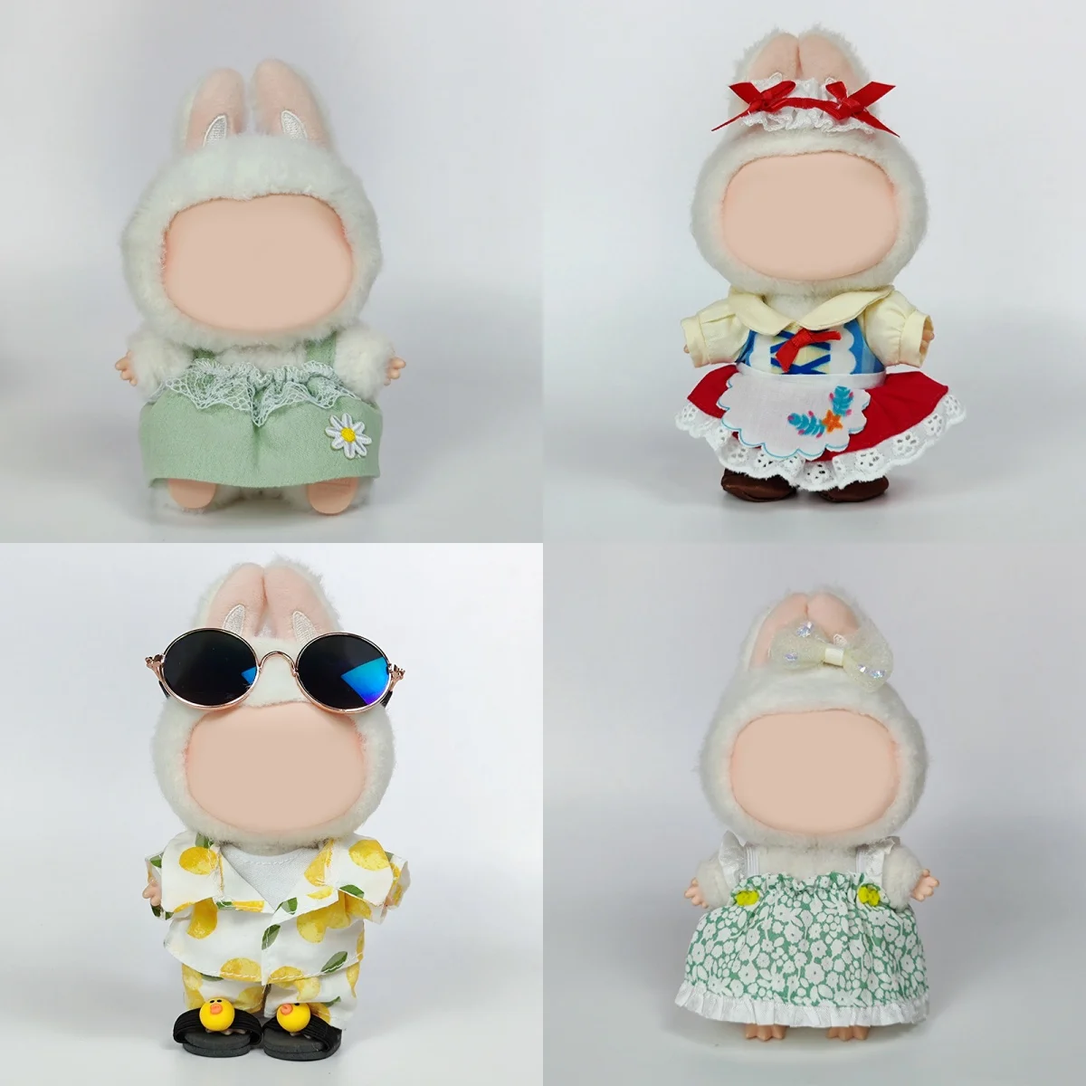 

For 17cm Labubu Clothes Outfit Plush Doll Clothes - V1 V2 Idol Complete Set with Sweater & Overalls | Stylish Doll Wear