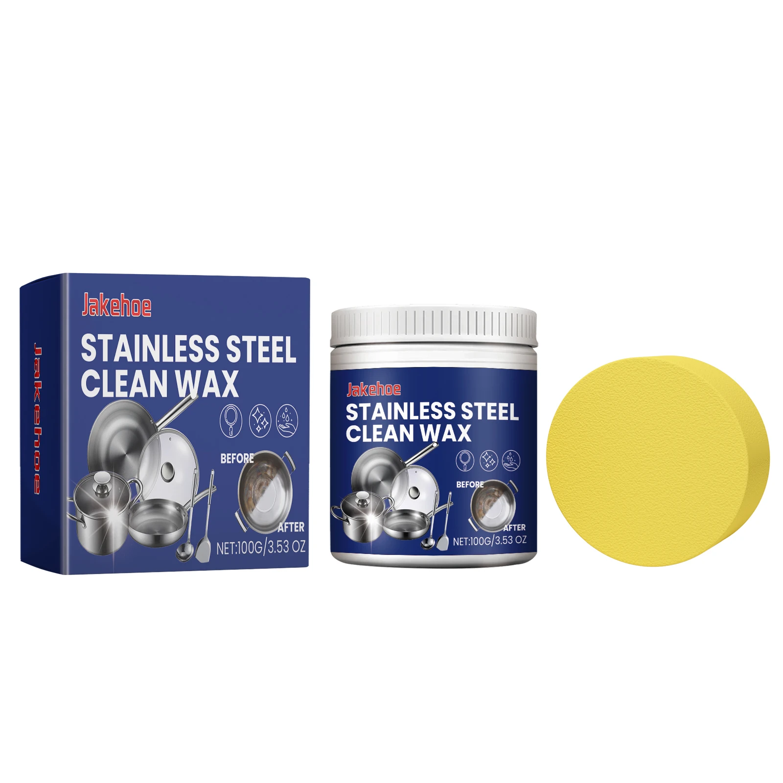 Stainless Steel Clean Wax All-purpose Kitchen Sink and Pots & Pans Polish Remove Stubborn Stains And Black Dirt Cleaner