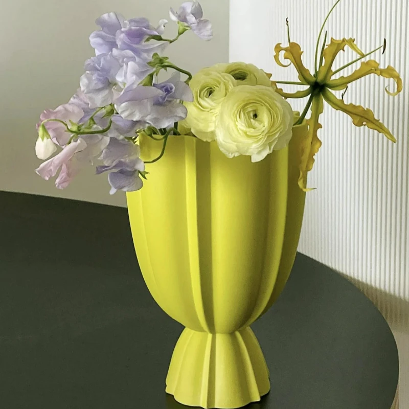 

Minimalist Ceramic Vase Large Opening Flower Vase High Quality Decor for Living Room Hotel Showroom Modern Home Decoration