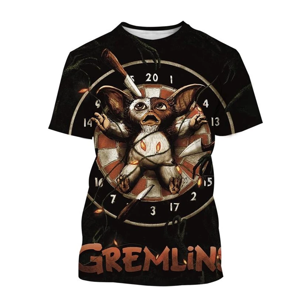 Hot Sale Christmas Horror Movie T-shirts Cartoon Gremlins 3D Print Men/Women Funny Puppet Monster Tee Top Fashion Kids Clothing