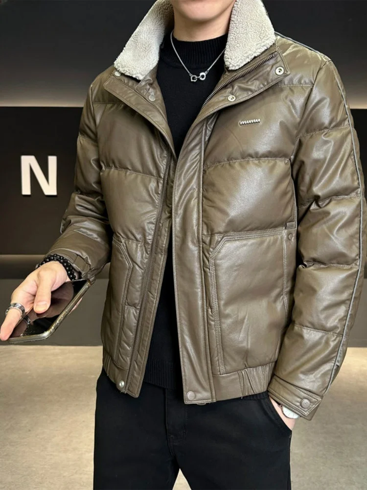 

Мужская стеганая куртка TUCANO с отстегивающимся воротником из овечьего меха, теплая, для активного отдыха, повседневная, из полиэстера, с наполнителем из пуха