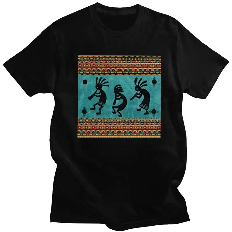 Custom Southwest Tribal Native American Kokopelli T Shirts Men Short-Sleeve T-shirt Streetwear Tee Tops Slim Fit Tshirt Merch