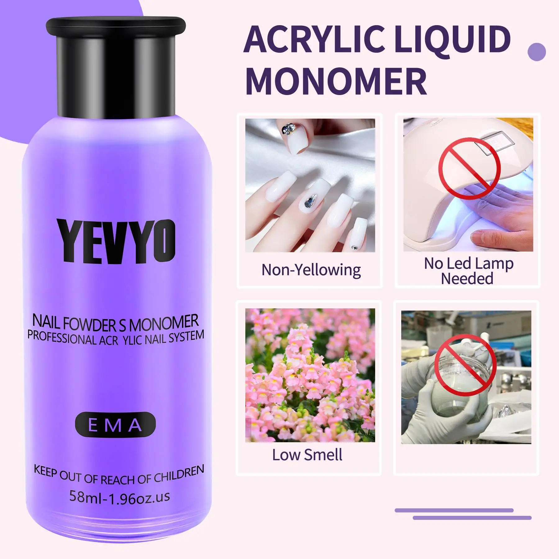 Professionelles Acryl-Nagelset, Acrylpulver und Flüssigkeiten-Set