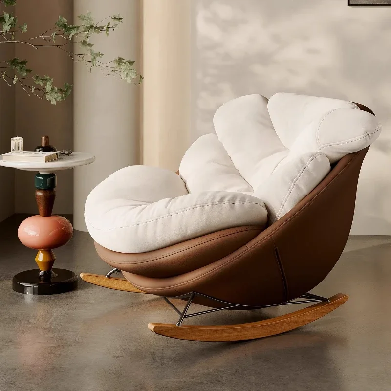 

Modern Mecedora Furniture#L Minimalist Single Living Room Chair Elegant Comfortable Luxury Elegant Armchair Rocking Chair