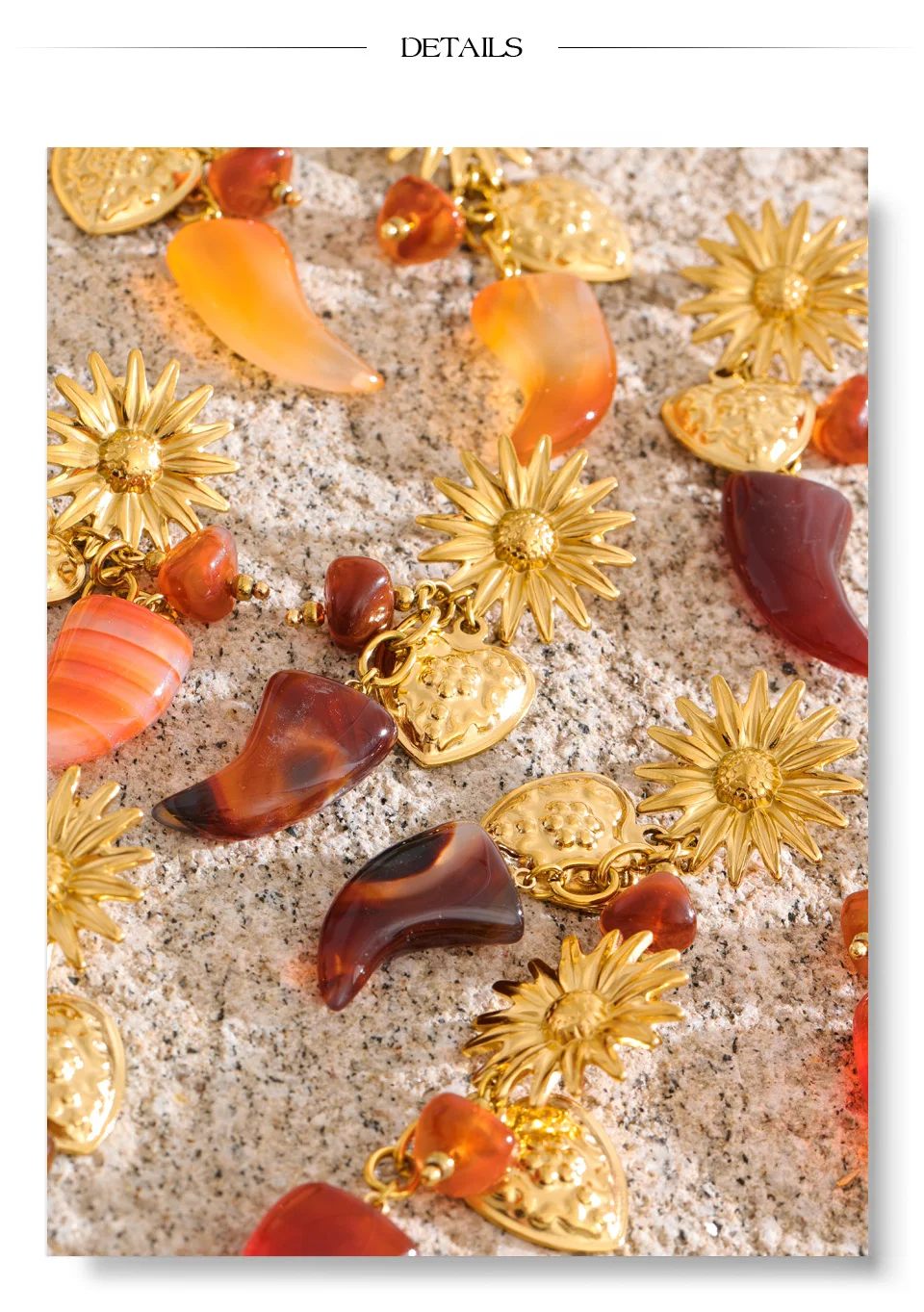 Yhpup Blume Horn Tropfen Baumeln Ohrringe für Frauen Handgemachte Vintage Harz Acryl Hören Herbst Winter Stil Stilvolle Schmuck 2025 – Detail 8
