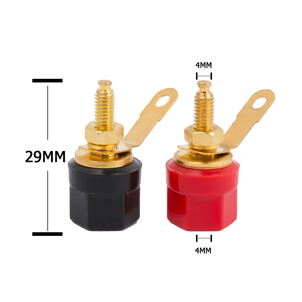 Musical Sound Gold Plated Copper Speaker Binding Post Banana Plug Socket for Speaker Wire Amplifier Terminal Binding Post