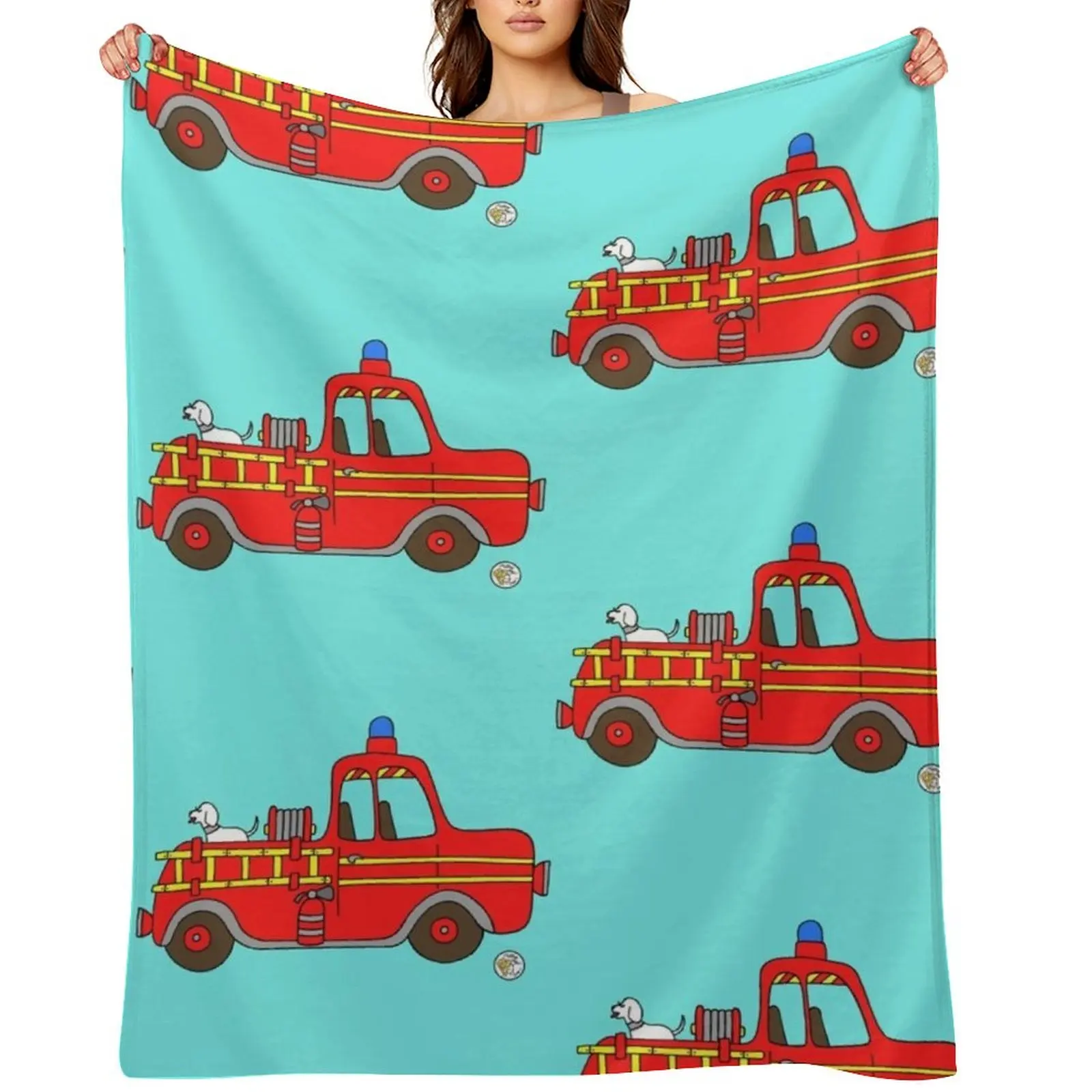 

firetruck red vintage fire truck new york Throw Blanket Hairys Hairy Retros Decorative Beds Blankets